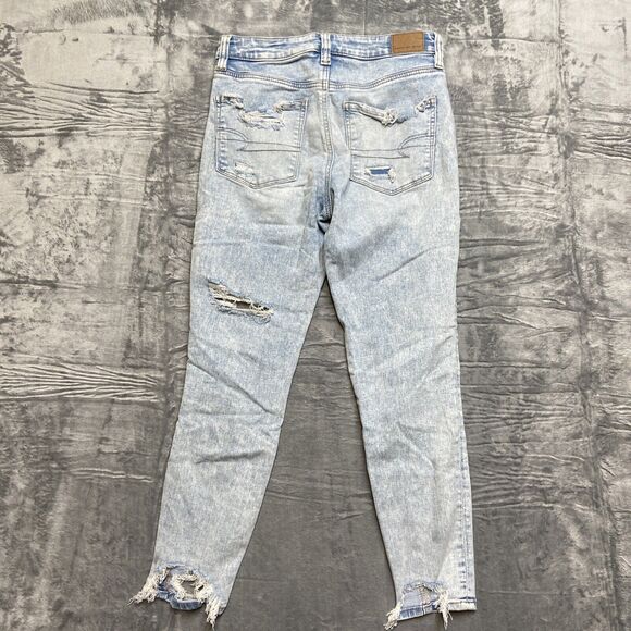 American Eagle Next Level Stretch Distressed Super Hi Rise Jegging Womens 2S - Picture 2 of 14